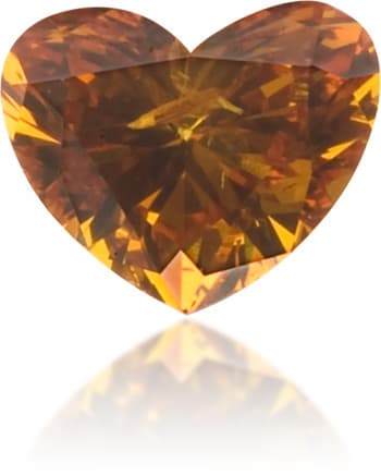 Natural Orange Diamond Heart Shape 0.11 ct Polished