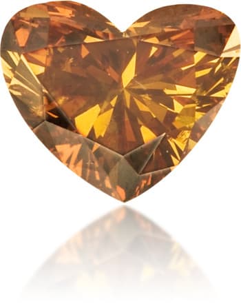 Natural Orange Diamond Heart Shape 0.32 ct Polished