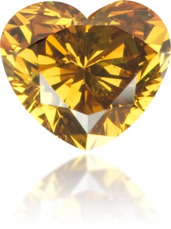 Natural Orange Diamond Heart Shape 0.63 ct Polished