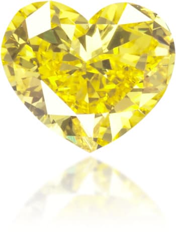 Natural Yellow Diamond Heart Shape 0.17 ct Polished