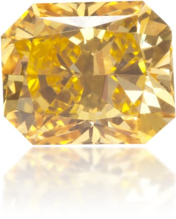 Natural Orange Diamond Rectangle 0.36 ct Polished