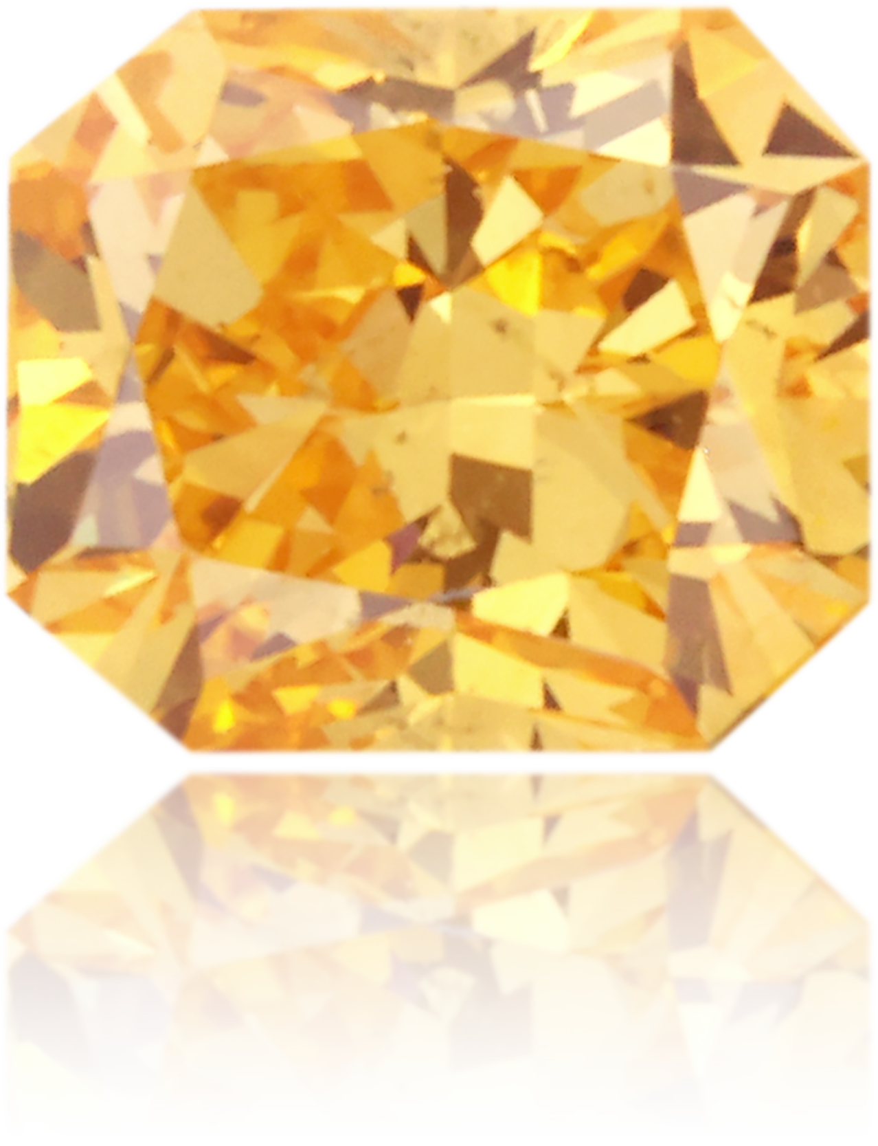 Natural Orange Diamond Rectangle 0.32 ct Polished