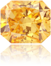Natural Orange Diamond Rectangle 0.32 ct Polished