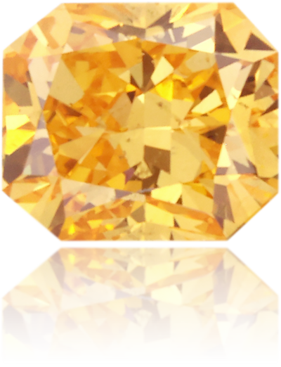 Natural Orange Diamond Rectangle 0.32 ct Polished