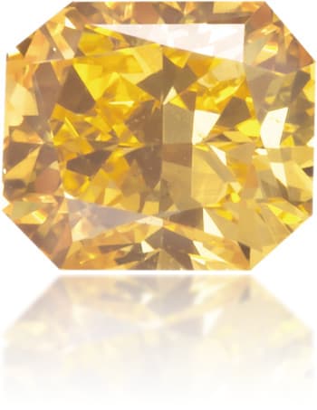Natural Orange Diamond Rectangle 0.32 ct Polished