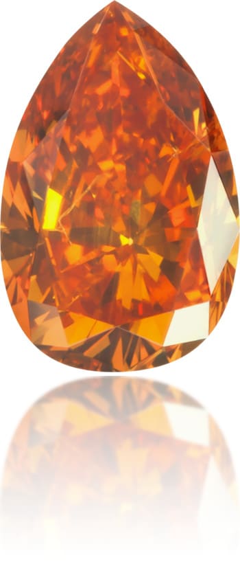 Natural Orange Diamond Pear Shape 0.41 ct Polished