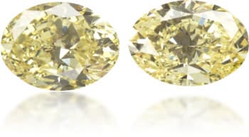 Natural Yellow Diamond Oval 0.82 ct set