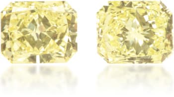 Natural Yellow Diamond Rectangle 0.94 ct set