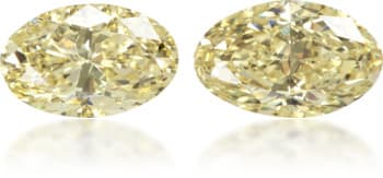 Natural Yellow Diamond Oval 0.87 ct set
