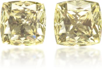 Natural Yellow Diamond Square 1.78 ct set