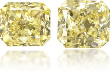Natural Yellow Diamond Rectangle 1.03 ct set