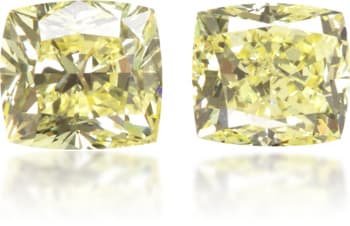 Natural Yellow Diamond Cushion 0.69 ct set