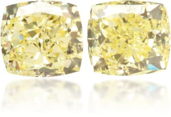 Natural Yellow Diamond Square 1.61 ct set