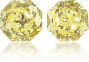 Natural Yellow Diamond Octagon 0.86 ct set