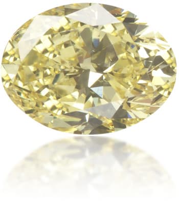 Natural Yellow Diamond Oval 0.41 ct Polished
