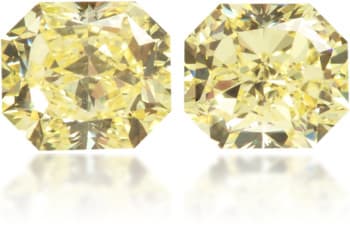 Natural Yellow Diamond Rectangle 1.00 ct set