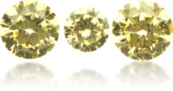 Natural Yellow Diamond Round 0.55 ct set