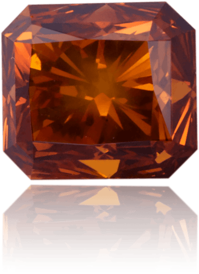 Natural Orange Diamond Rectangle 1.73 ct Polished