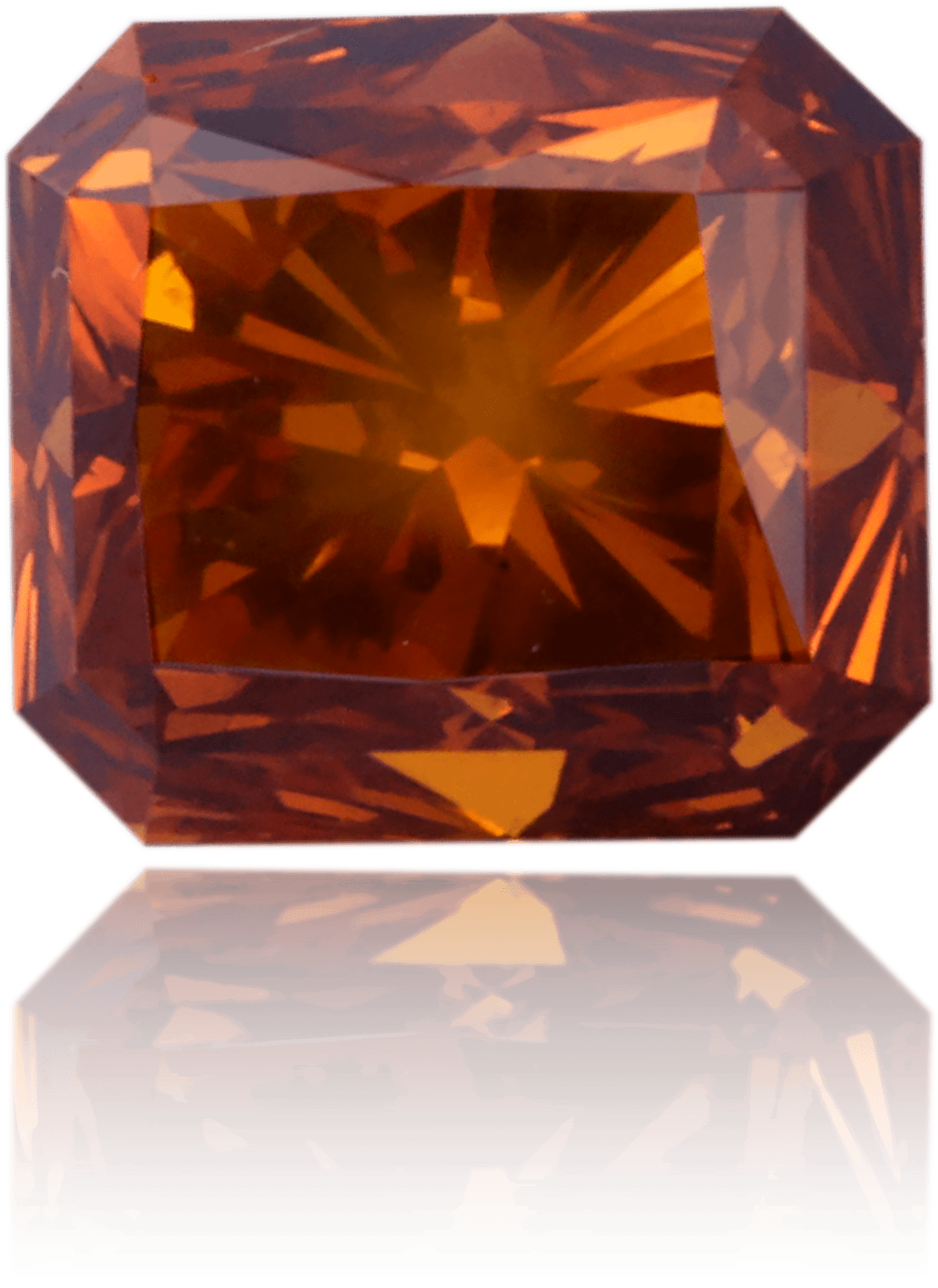 Natural Orange Diamond Rectangle 1.73 ct Polished