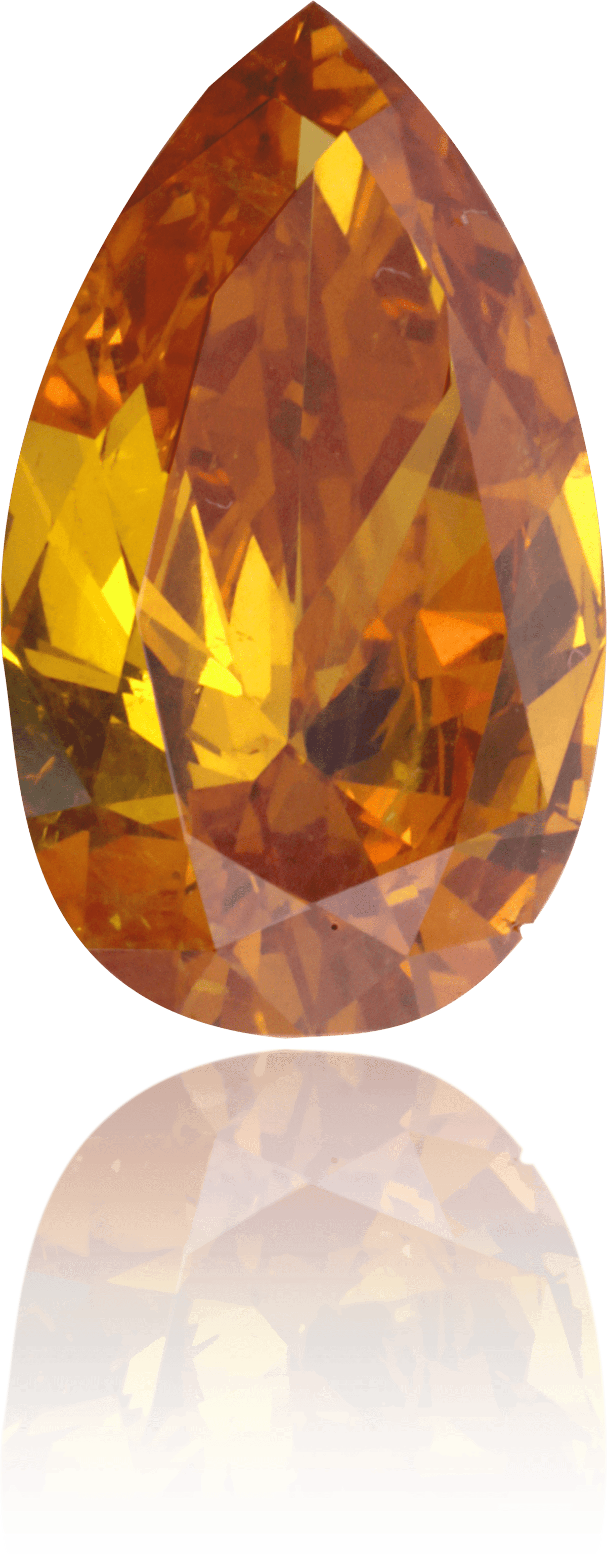 Natural Orange Diamond Pear Shape 1.03 ct Polished
