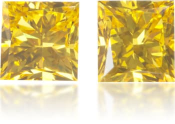Natural Yellow Diamond Square 0.69 ct set