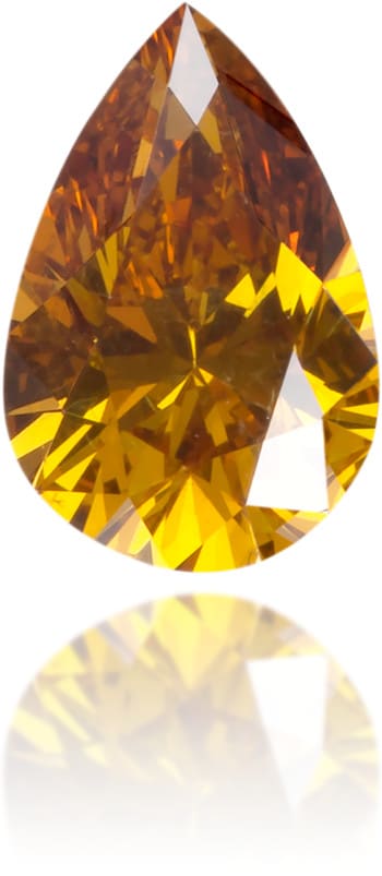 Natural Orange Diamond Pear Shape 0.31 ct Polished