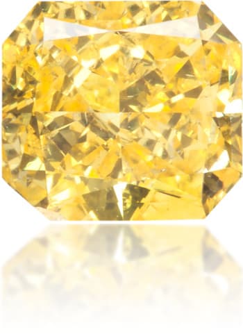 Natural Yellow Diamond Rectangle 0.44 ct Polished