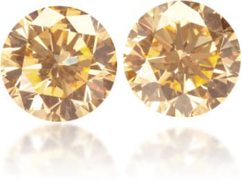 Natural Orange Diamond Round 1.21 ct set