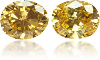 Natural Orange Diamond Oval 0.69 ct set