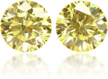Natural Yellow Diamond Round 0.27 ct set