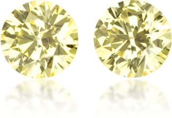 Natural Yellow Diamond Round 0.26 ct set