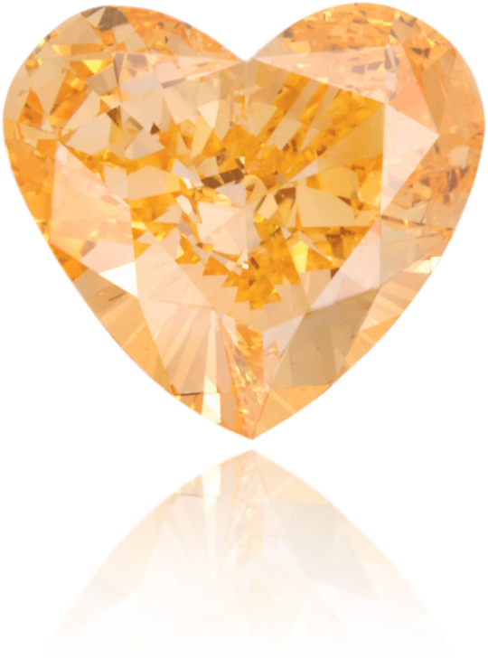 Natural Orange Diamond Heart Shape 1.20 ct Polished