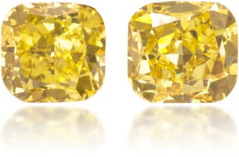 Natural Yellow Diamond Cushion 0.43 ct set