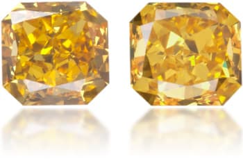 Natural Orange Diamond Rectangle 0.31 ct set