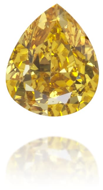 Natural Yellow Diamond Pear Shape 0.19 ct Polished