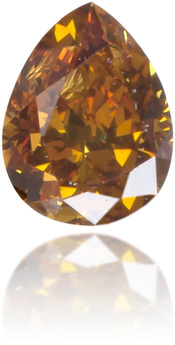 Natural Orange Diamond Pear Shape 0.20 ct Polished
