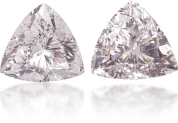 Natural Pink Diamond Triangle 0.78 ct set