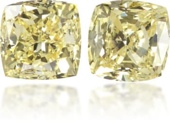 Natural Yellow Diamond Square 1.25 ct set