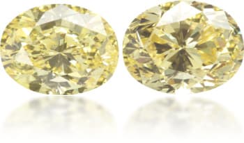 Natural Yellow Diamond Oval 1.33 ct set