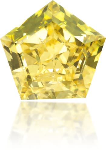 Natural Yellow Diamond Pentagon 0.36 ct Polished