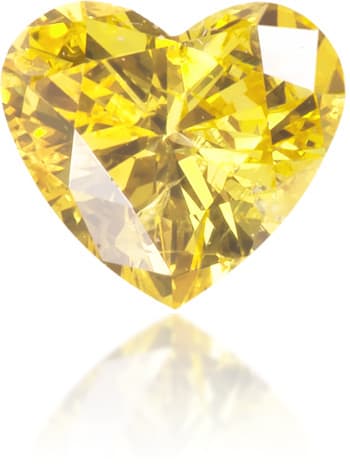 Natural Yellow Diamond Heart Shape 0.19 ct Polished
