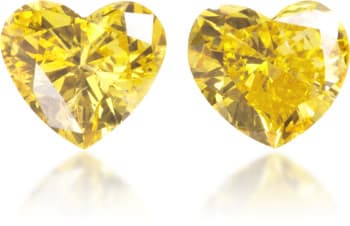 Natural Yellow Diamond Heart Shape 0.37 ct set