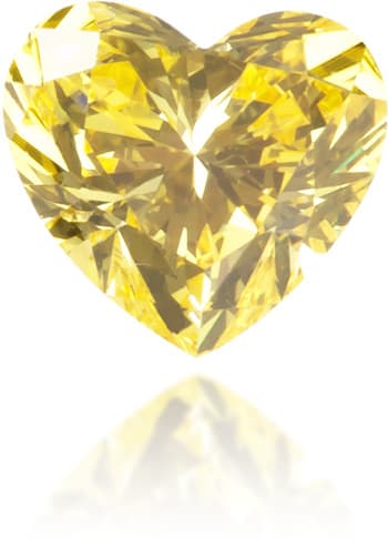 Natural Yellow Diamond Heart Shape 0.18 ct Polished