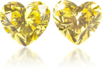 Natural Yellow Diamond Heart Shape 0.40 ct set