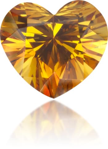 Natural Orange Diamond Heart Shape 0.66 ct Polished