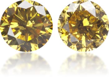 Natural Orange Diamond Round 1.02 ct set