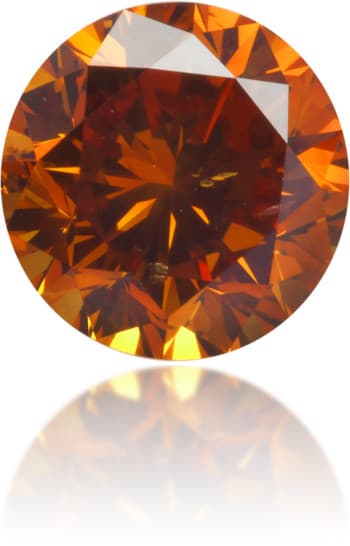 Natural Orange Diamond Round 0.98 ct Polished