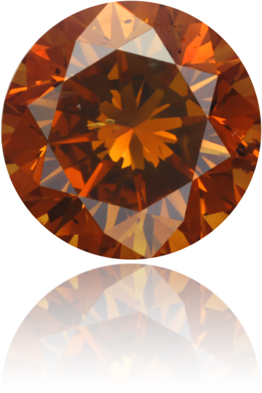 Natural Orange Diamond Round 0.98 ct Polished