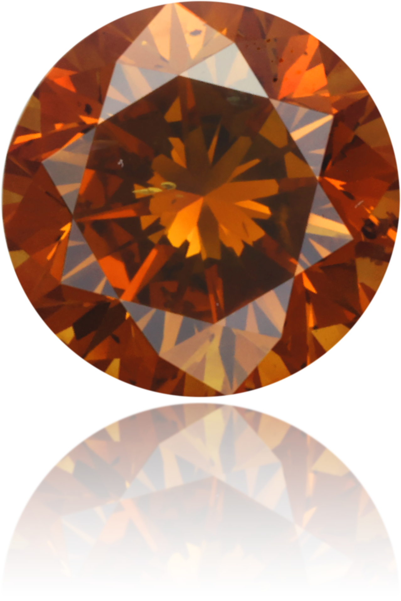 Natural Orange Diamond Round 0.98 ct Polished