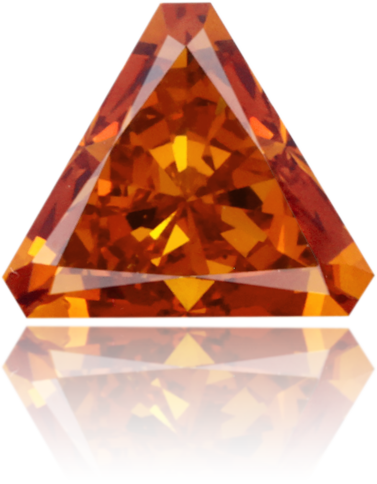 Natural Orange Diamond Triangle 0.86 ct Polished